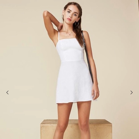 reformation white mini dress